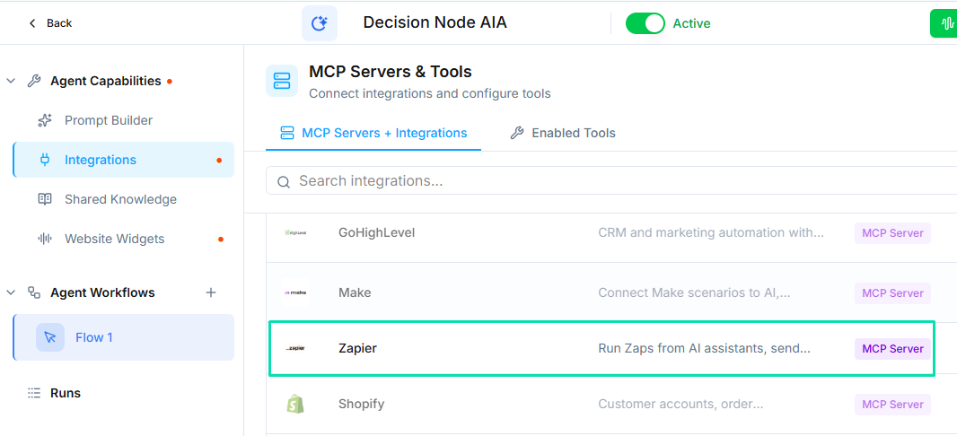MCP Platform Integrations